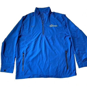 Nike Golf Blue Jacket Windbreaker 1/4 Zip Mens XL Pockets Long Sleeve